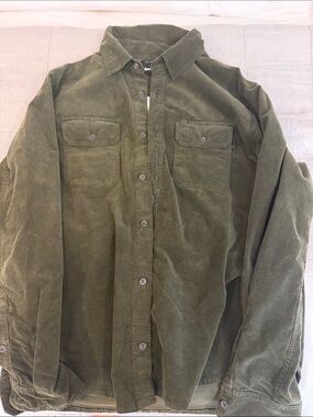 AG Adriano Goldschmied Aiden Utility Shirt Olive Green Large NWT $215